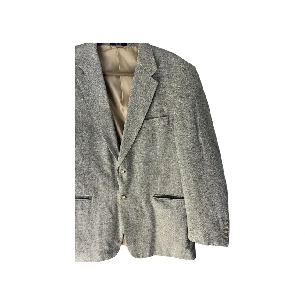 Meeting Street‎ Men's 100% Silk Tweed Blazer Jacket Gray Classic Fit
